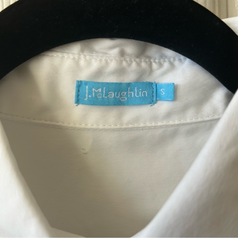 J McLaughlin White Tunic Top Womens Small Long Sleeve Casual - Picture 3 of 5